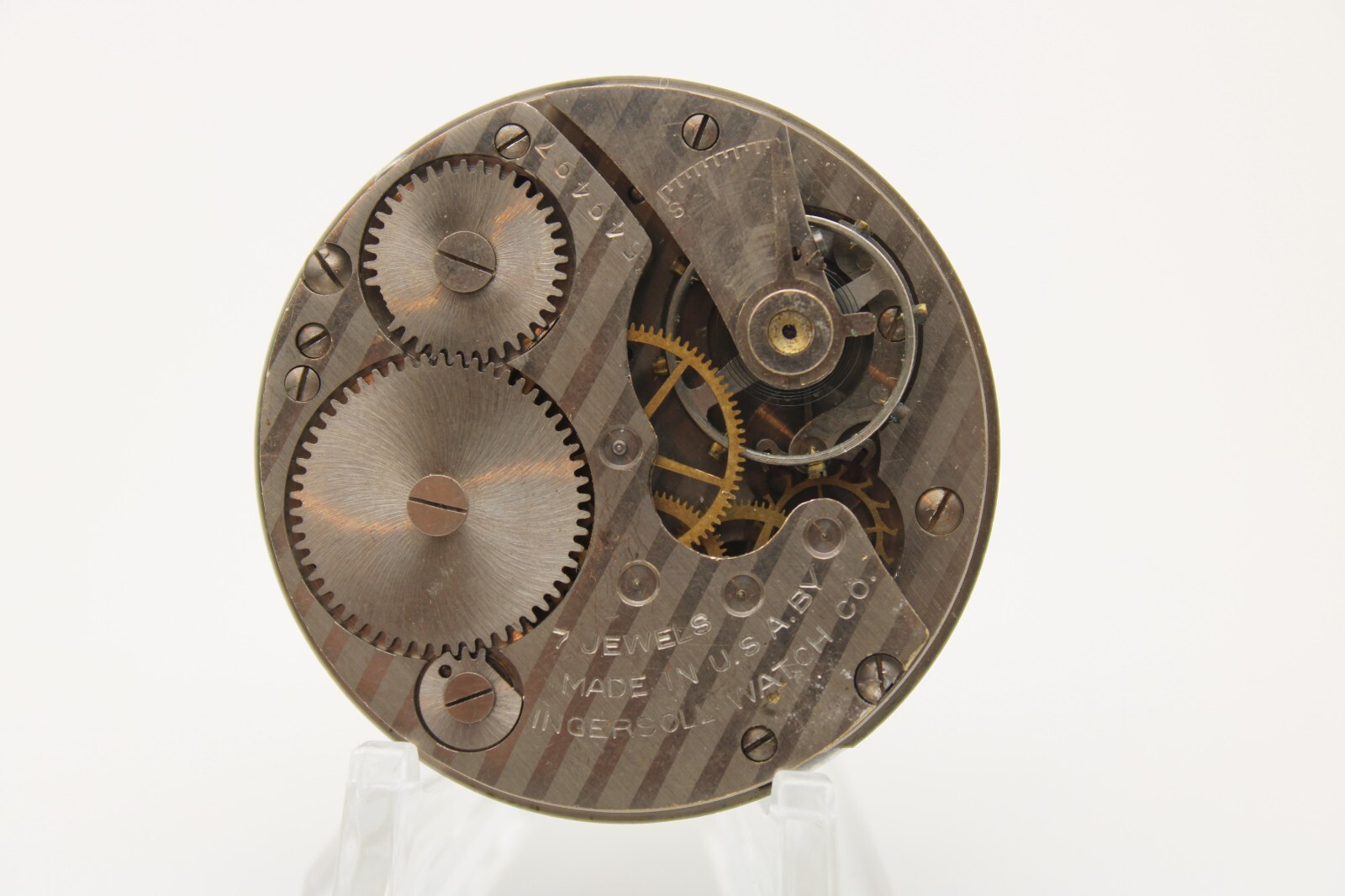 1917-1922 RELIANCE (INGERSOLL) POCKET WATCH MOVEMENT 549497 USA 16s 7j (QB2)