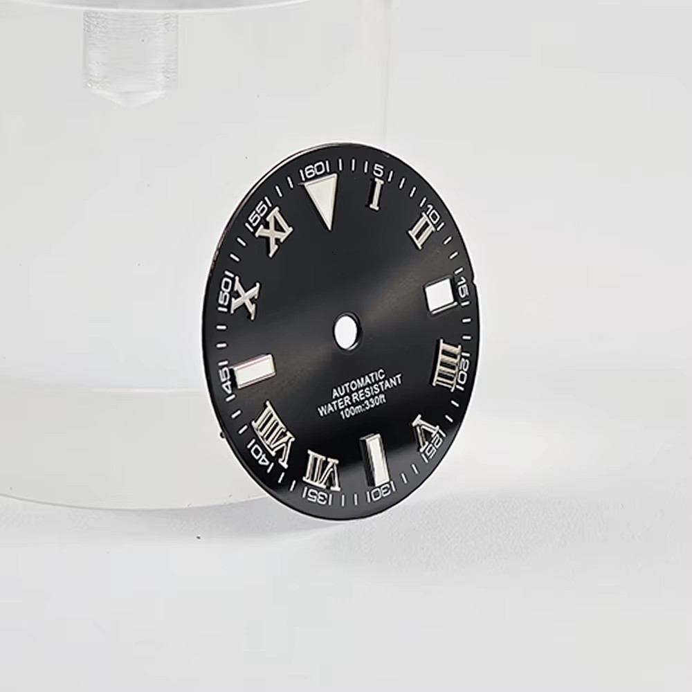 NH35 29Mm No Logo Sterile Sunburst Watch Dial for NH35A NH36 Movement Green Lumi