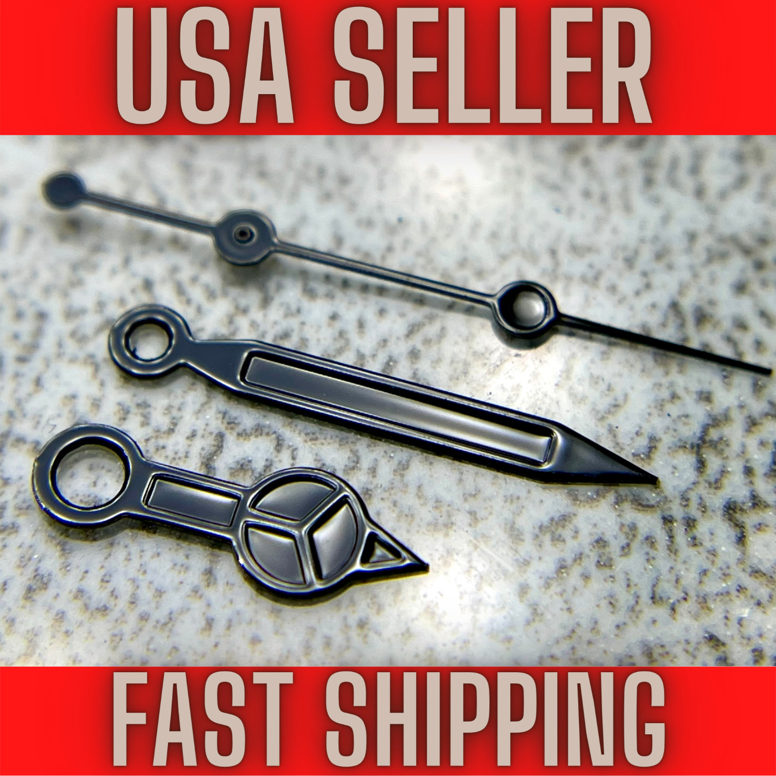 Black “Stealth Merc” Hands Fits Seiko NH35,NH36,7s26,7s36 SKX007 MOD. No Lume