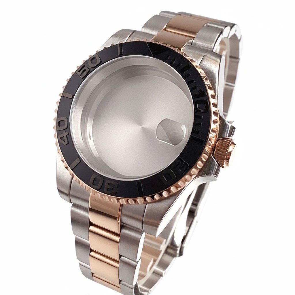 40mm Ceramic Bezel Watch Two Tone Dive Case Sapphire Fit NH35 NH36 ETA2824 8215