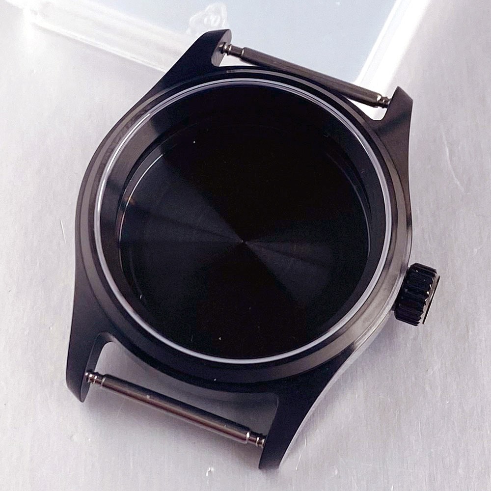 Sapphire 36/39mm Black PVD Pilot 20ATM Watch Case Fit NH35 ETA2824 Miyota 8215