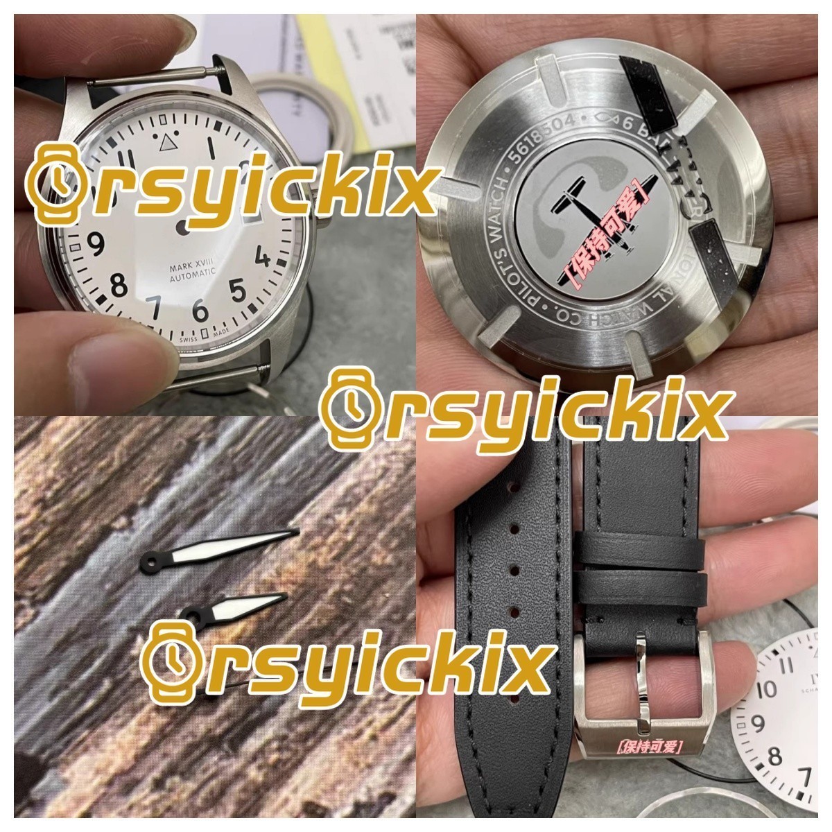 40mm Stainless Steel Watch Case + Leather Strap For Mark 18 2892 2824 Movement1-