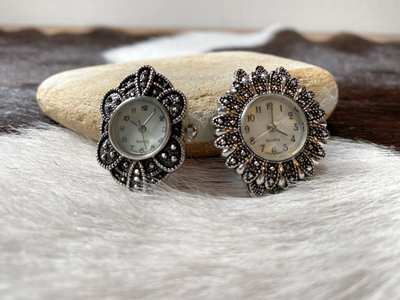 Watch Face DIY Marcasite Black DIY Craft Jewelry 2 pcs DIY Jewelry Making MOP