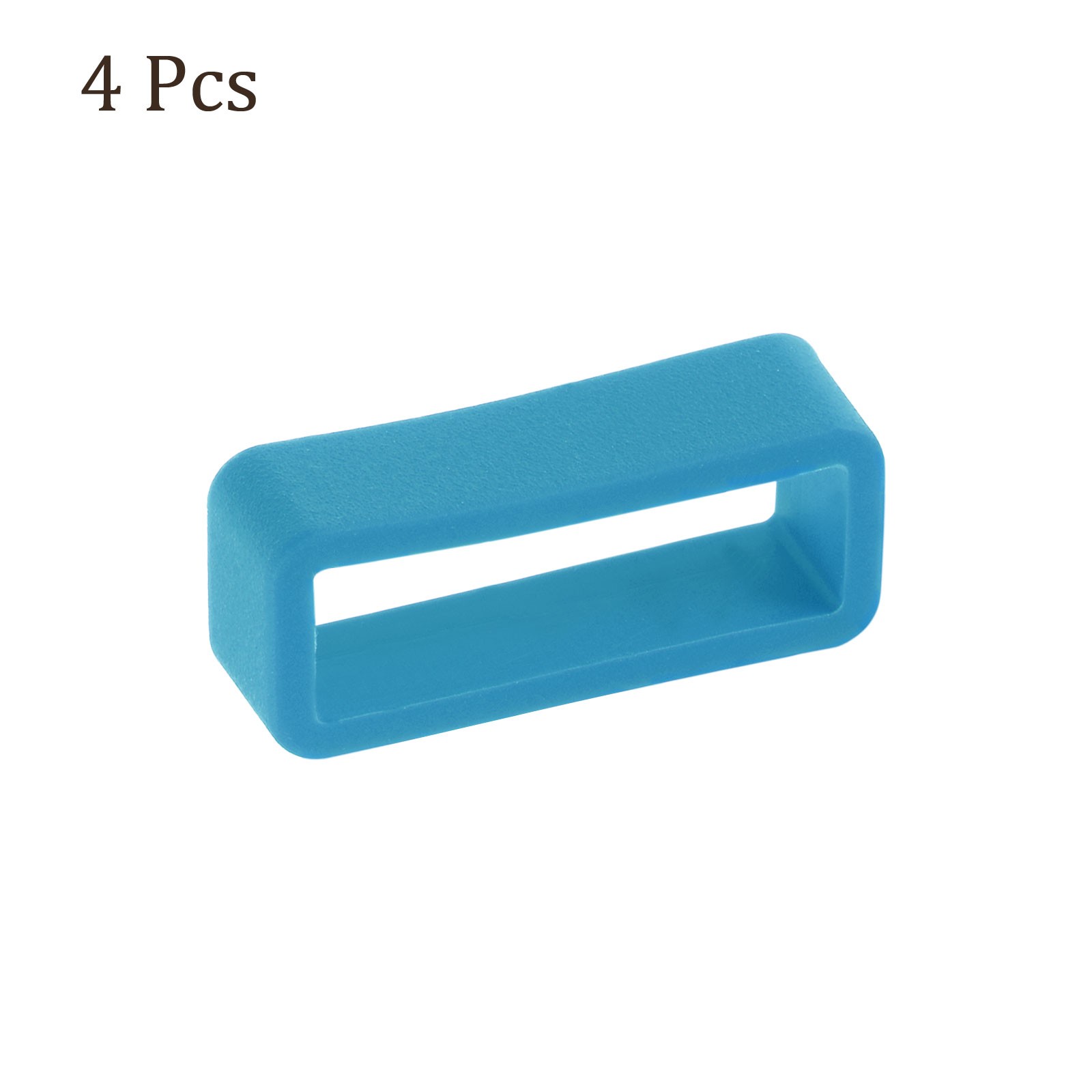 4pcs Watch Band Loop – [20mm Width] Rubber Watch Holder Turquoise Blue Silicone