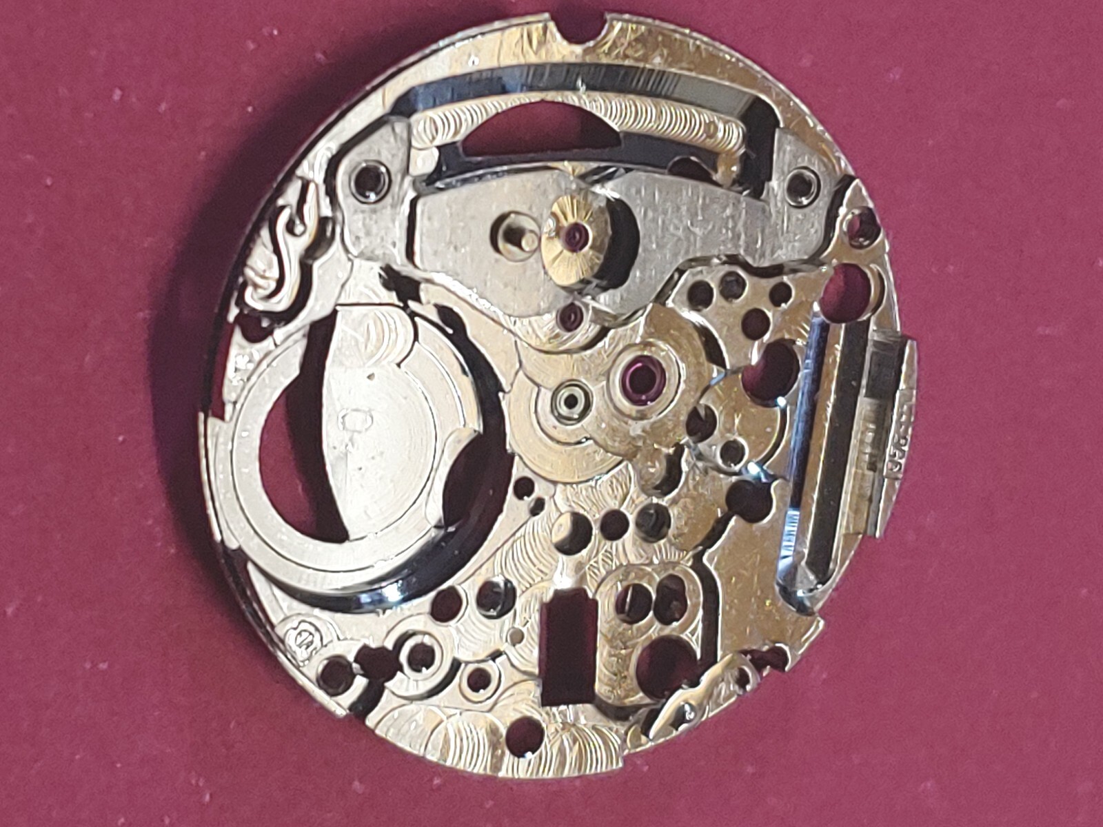ETA 956.111 F2 Patented NOS 7 Jewel Movement Base Plate. Highly Polished Finish