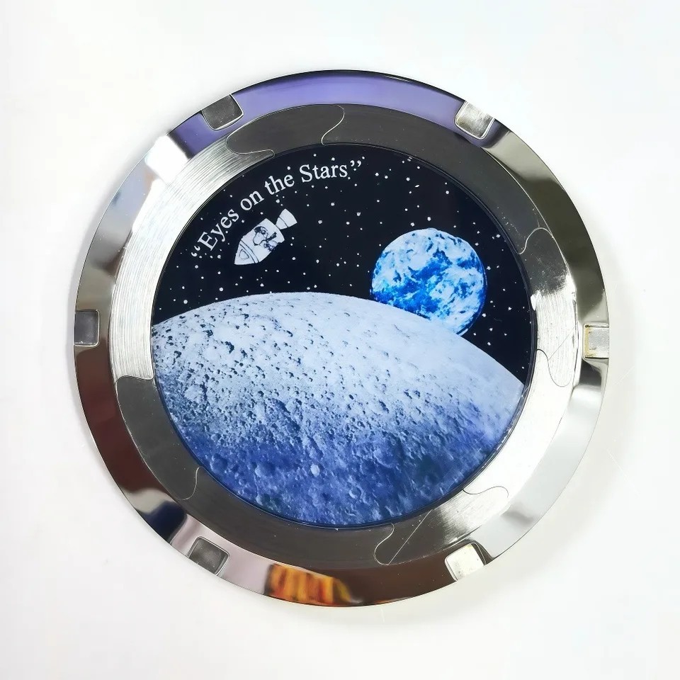 37mm Watch Back Cover Moon Pattern Stainless Steel VK63 Detachable Parts