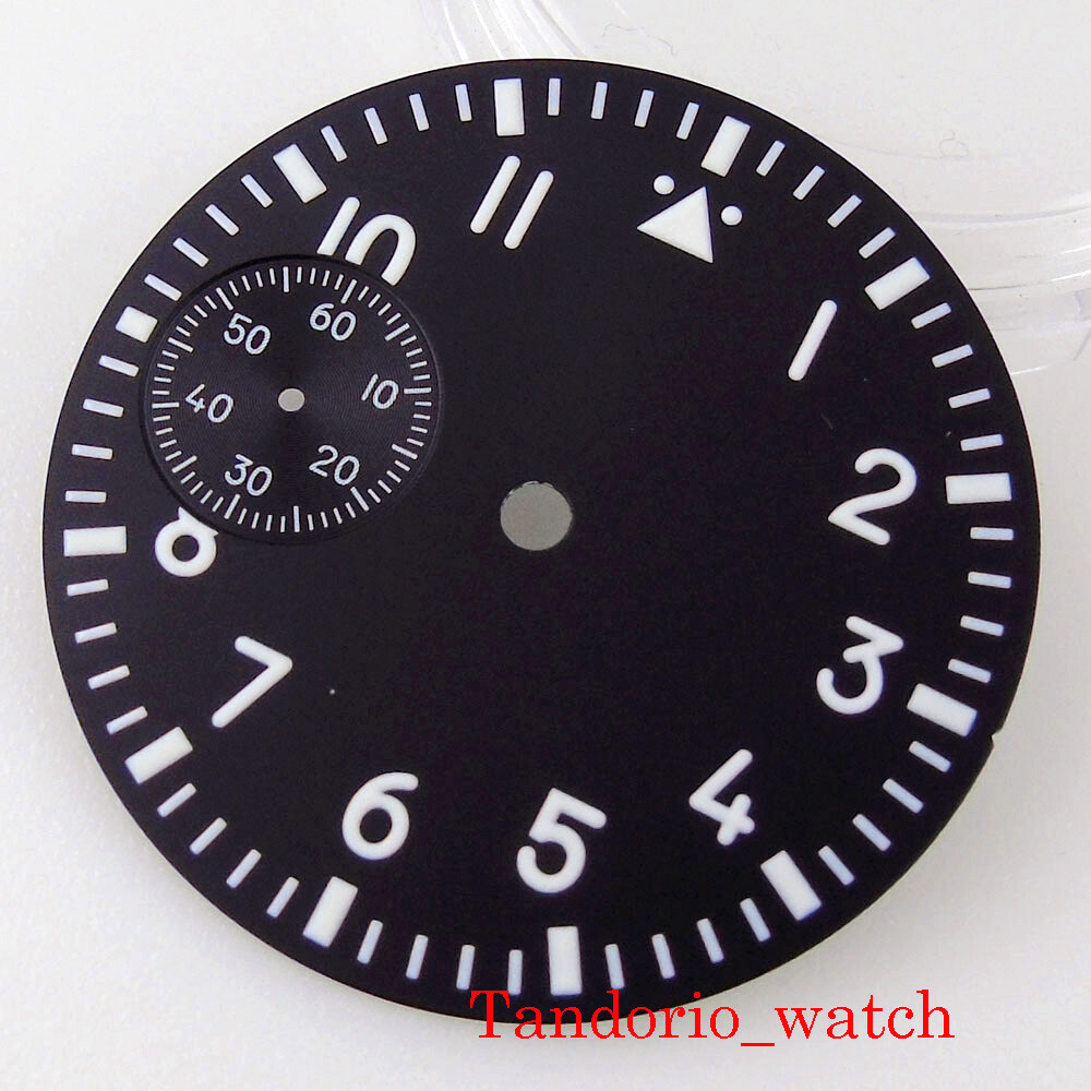 37mm Black White Green Blue Watch Dial Face For ETA 6497 ST 3600 Manual movement