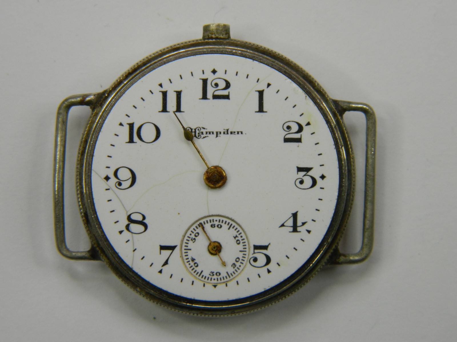 RARE VINTAGE 1910 PRE-WW1 HAMPDEN GOLD FILLED WIRE LUGS TRENCH WATCH REPAIR