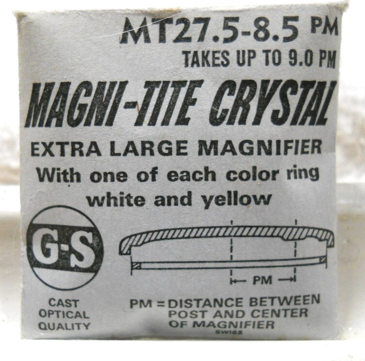 GS MT27.5-8.5 Magnifier Watch Crystal 27.5 mm Silver Gold Ring Replacement Part