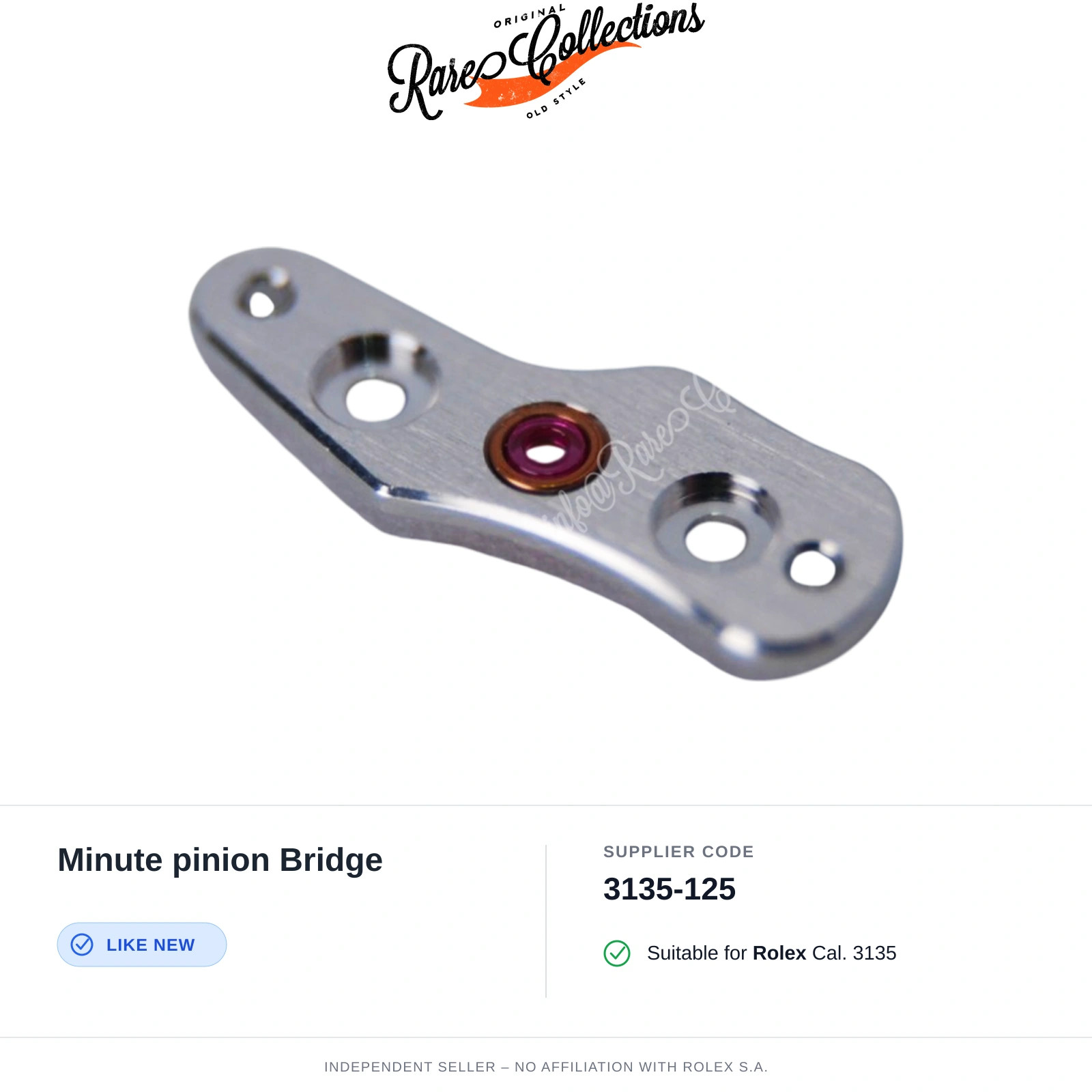 Minute pinion Bridge for Rolex (cod. 3135-125) — Excellent Condition