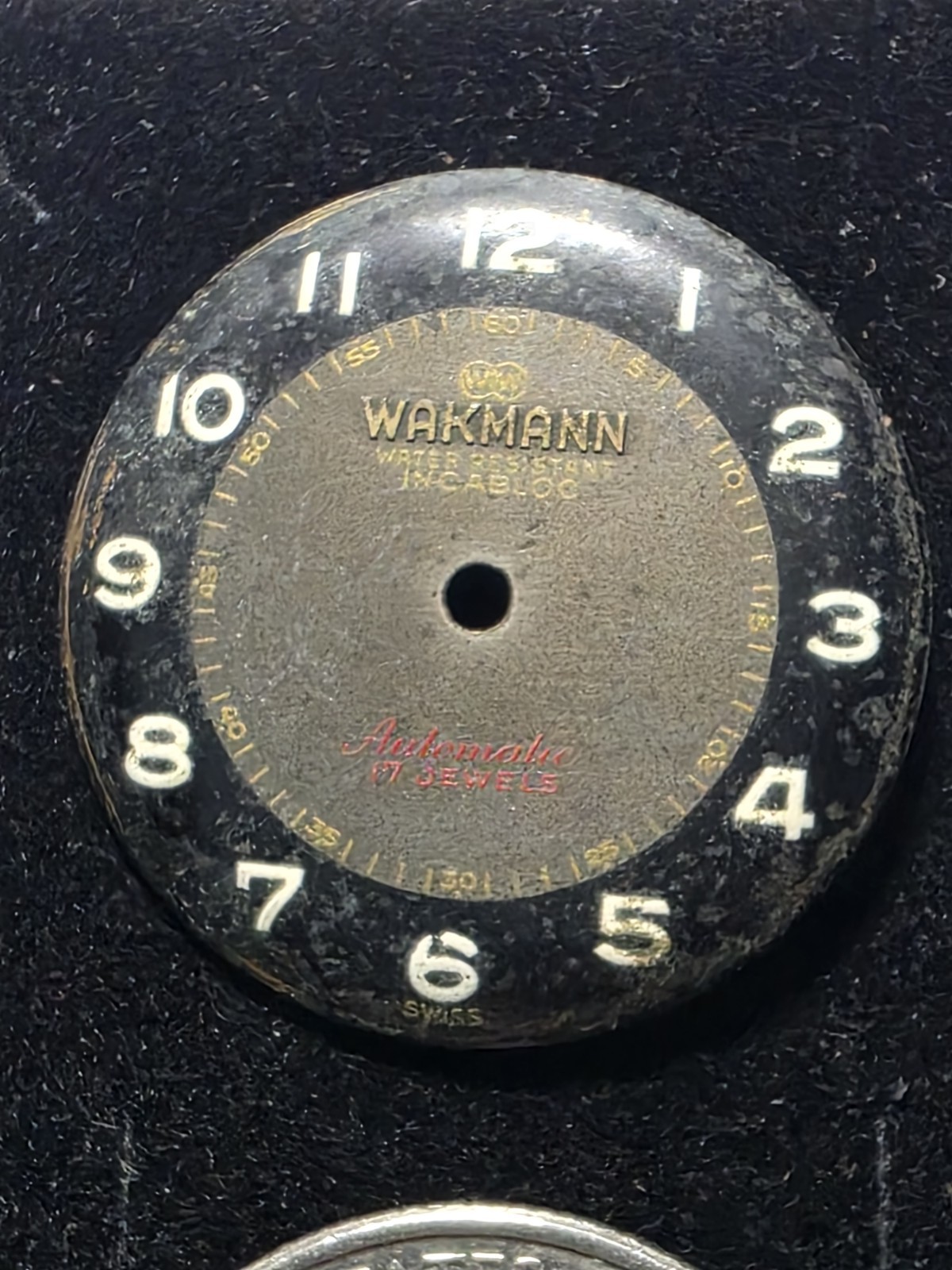 Vtg Wakmann water resistant swiss Watch Dial 25.60mm (V21)
