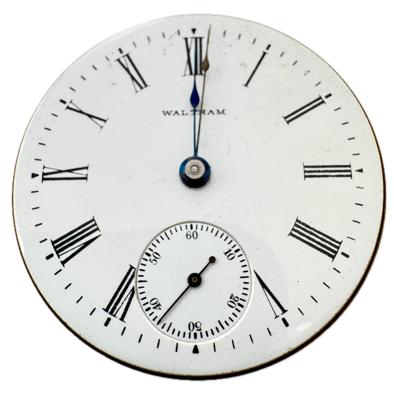 Antique 18s 1902 Waltham Roman Dial Pocket Watch Movement No. 81 USA Gilt Finish