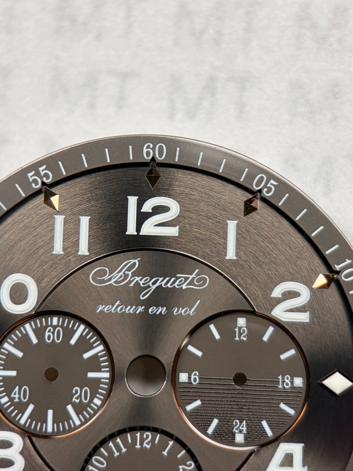 Brown Chronograph Dial for Breguet Type XX 3810BR Used Replacement Parts