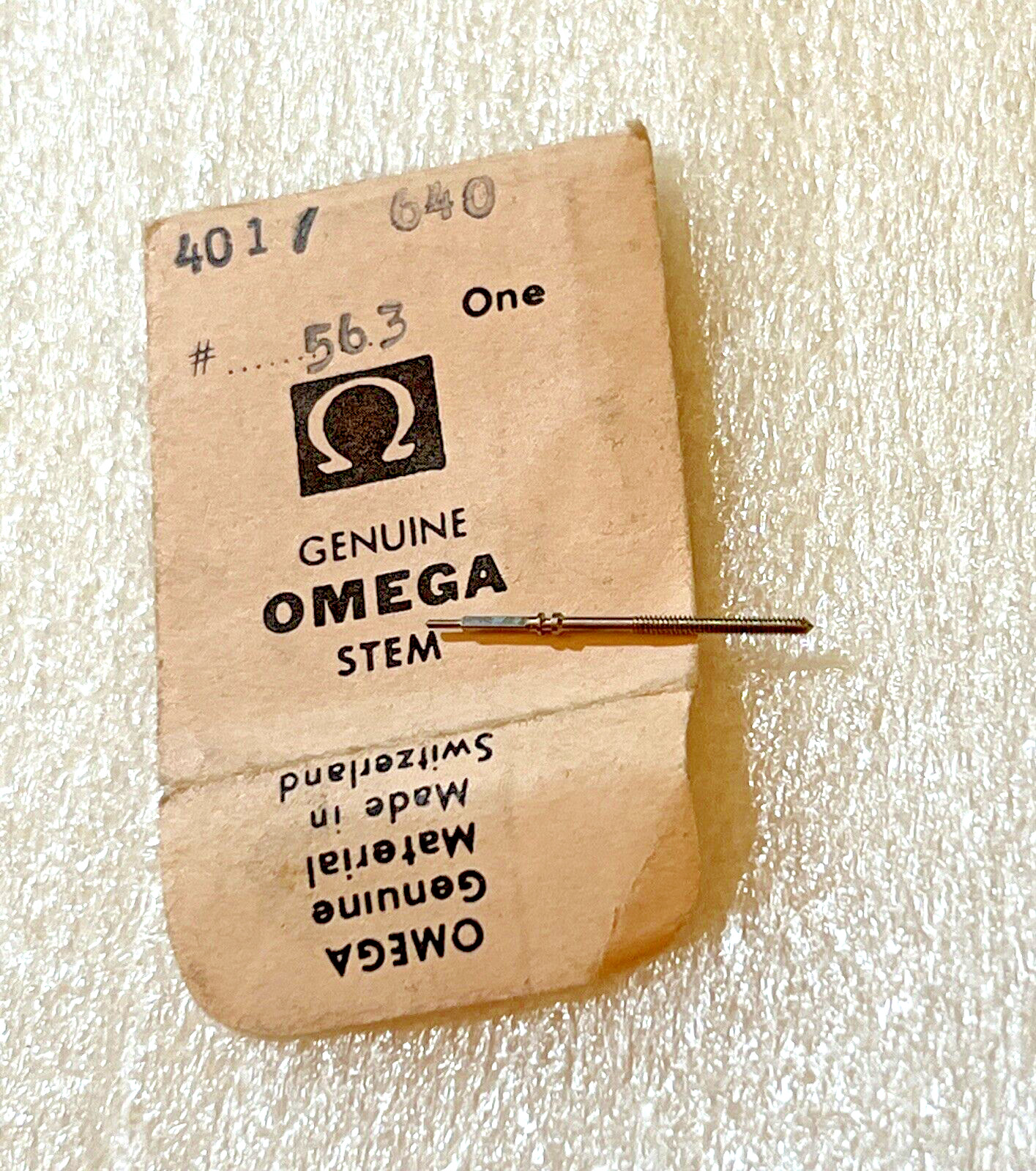 Omega Watch Stem 563 401 / 640 Unused Old Stock Open Pack Original Swiss Made