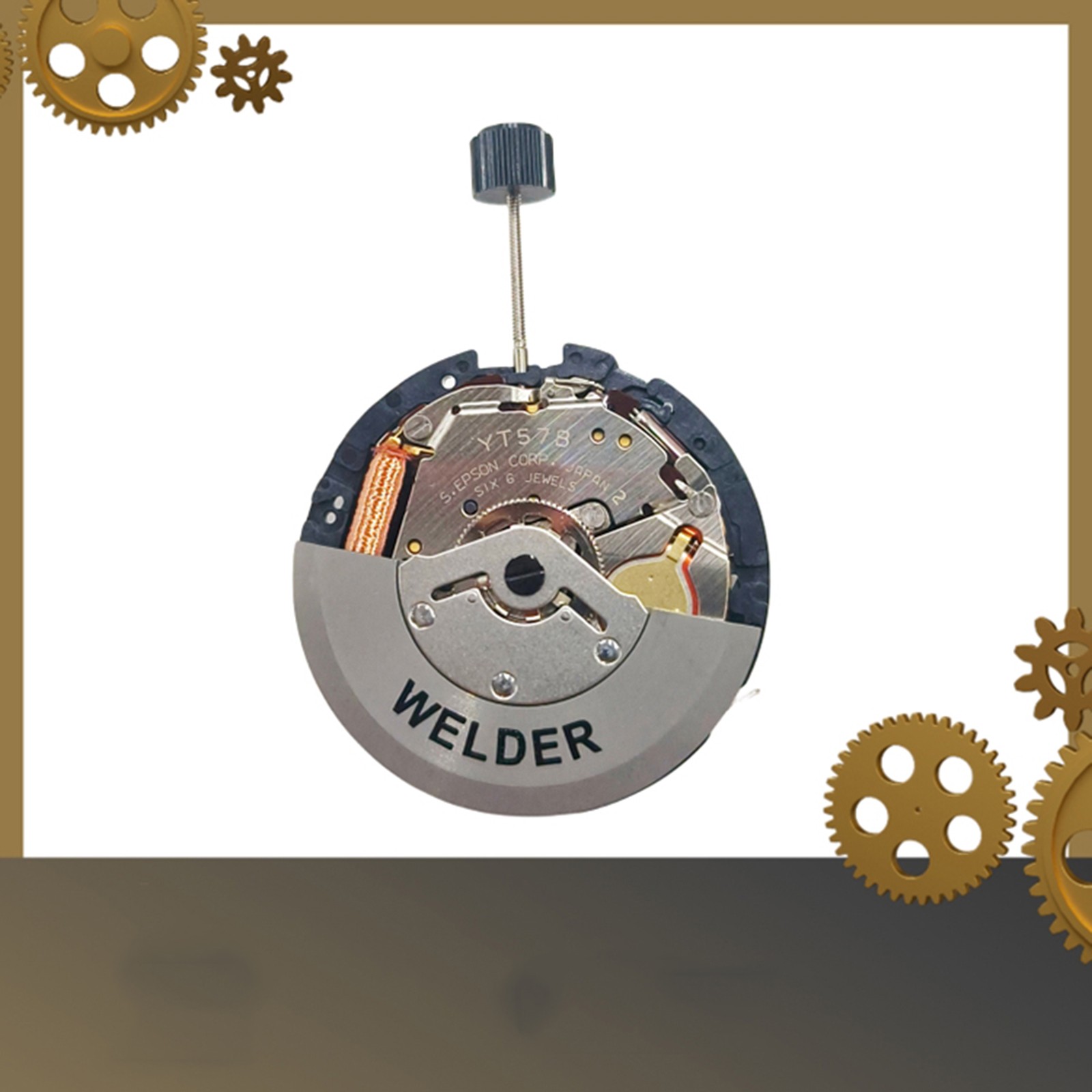 Artificial Kinetic Movement Three Hands Single Calendar Watch Movement