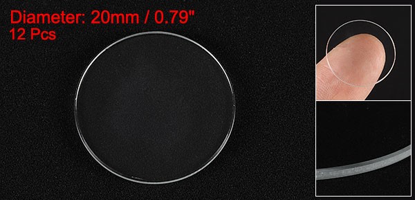 12pcs Watch Crystal Glass Lens 20mm Flat Round Glass Watch Face Crystals Lens