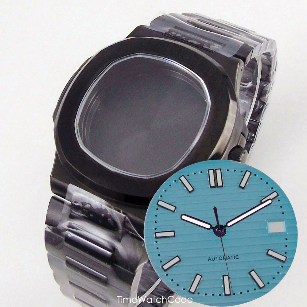 NH35A Watch Case Black PVD for NH36 NH70 10BAR Waterproof 40mm Sapphire Crystal