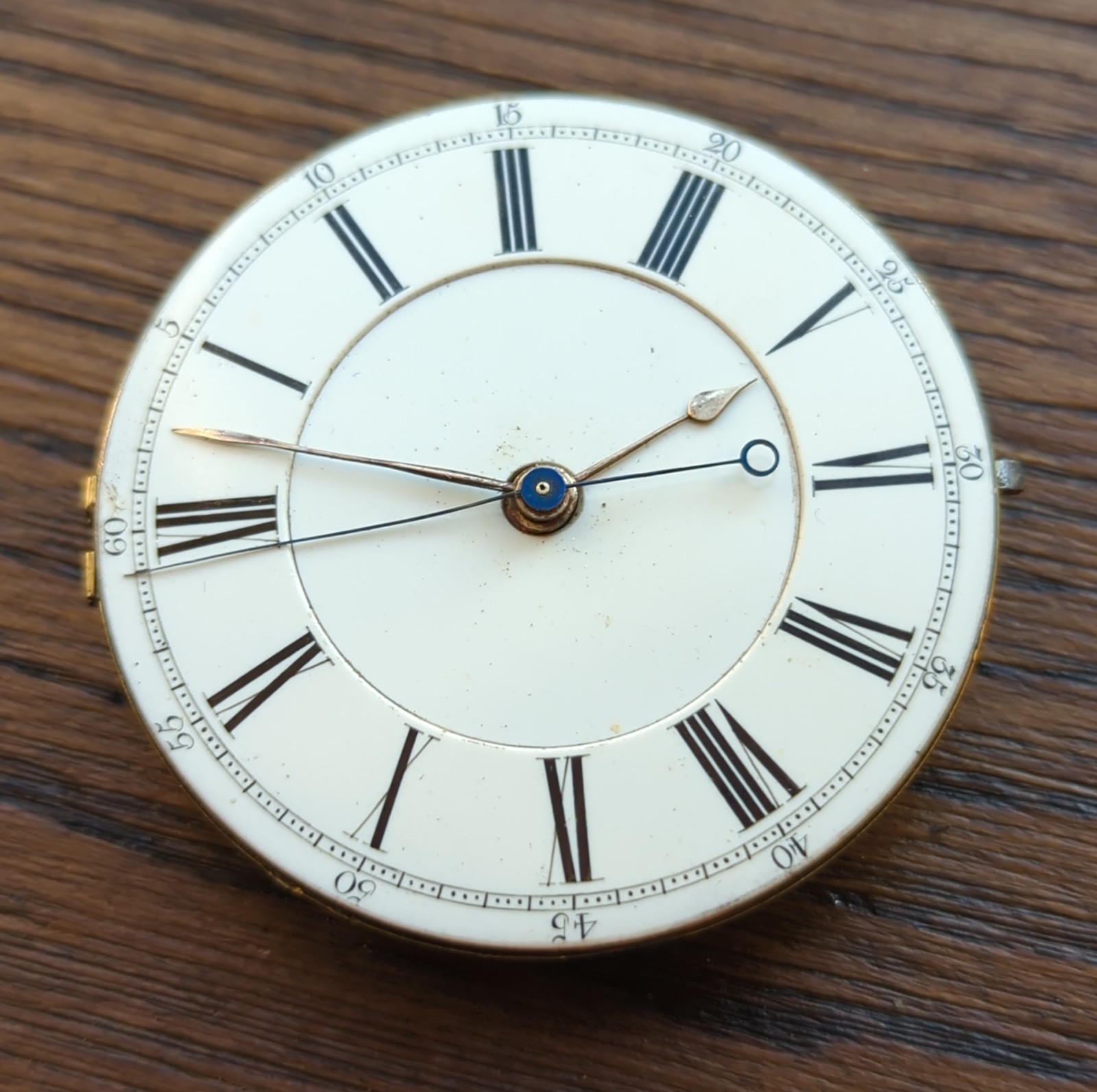 English Chronograph Pocket Watch Movement for Repair or Parts (BT64)
