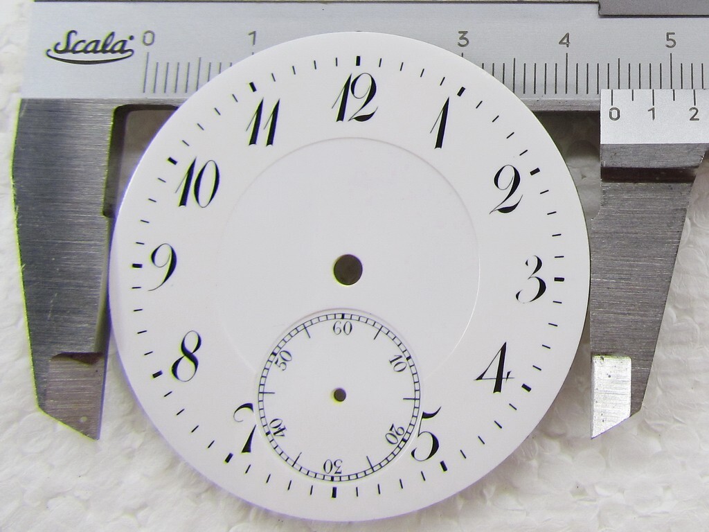 Omega Antique Swiss Original Enamel Dial Watch-face 44,2 mm for Pocket Watch