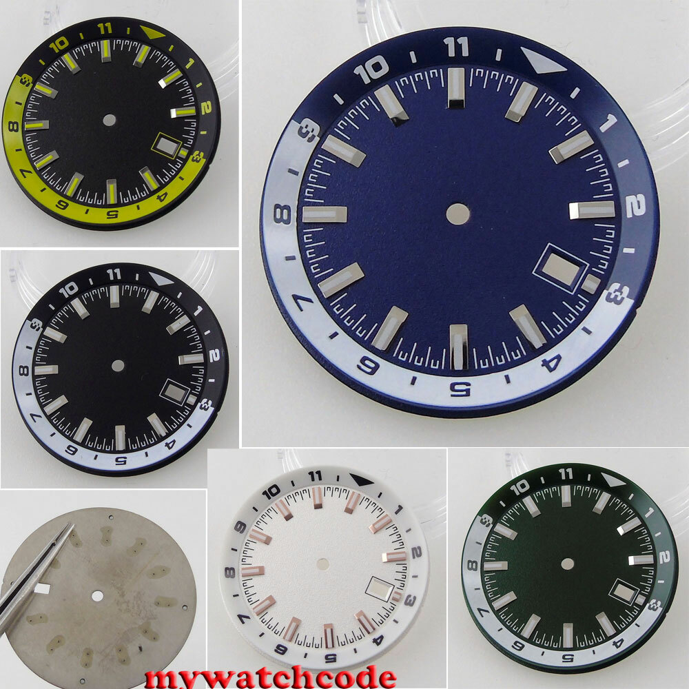 36.6m blue black Watch Dial Chapter Ring for NH35 NH36 Movement MOD Part