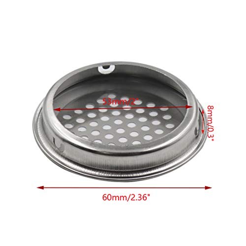 Soffit Vent Circular 2in 53mm Stainless Steel 20 Pcs
