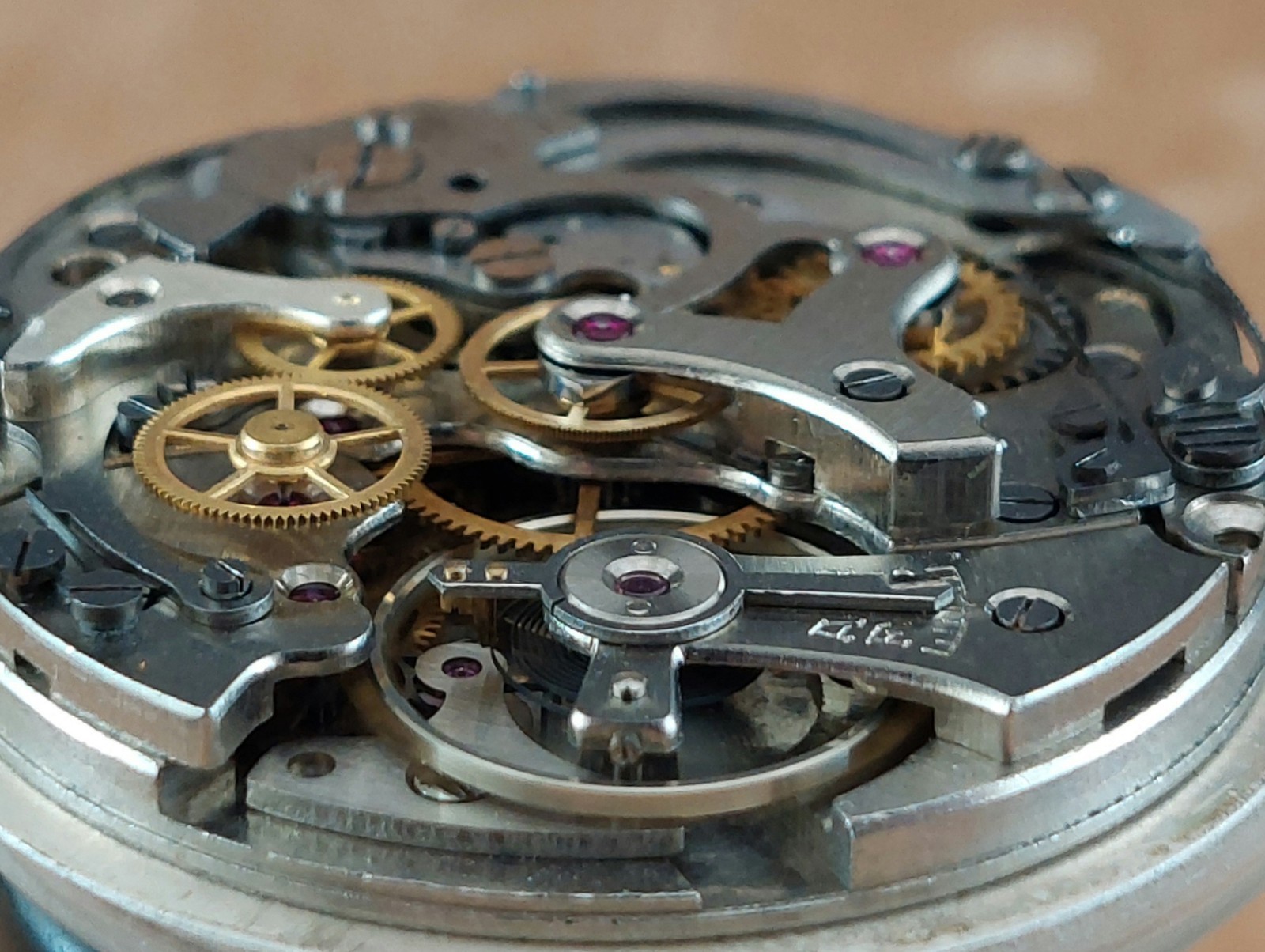 Vintage BREITLING Cadette Chronograph Movement Venus 188 & Dial. Ca 1950’s