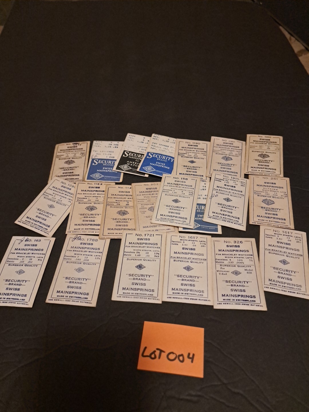 Lot of 20 Newall Security Swiss Mainspring NOS Watch Parts 004