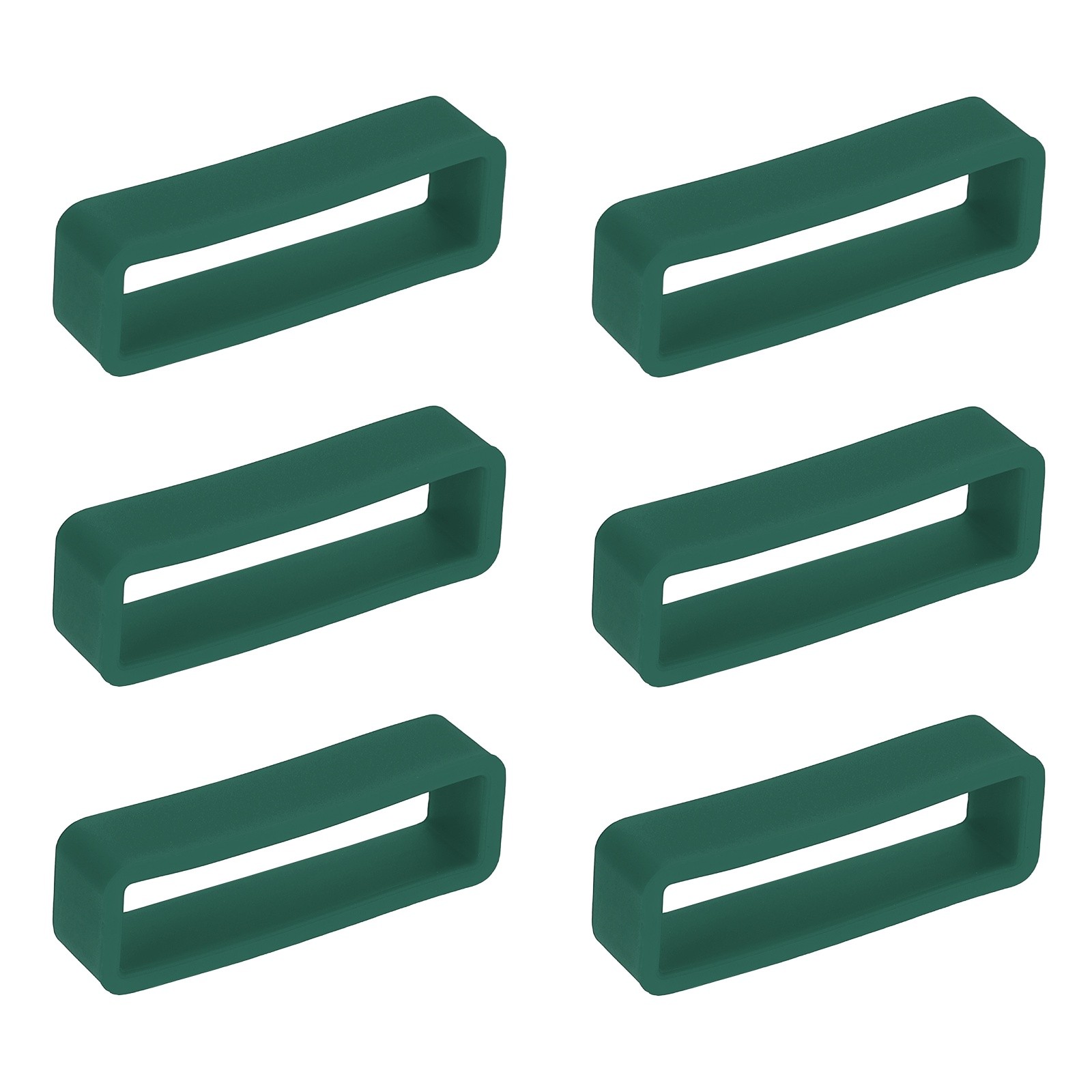 6Pcs, Watch Band Loop 26mm Silicone Watch Strap Retainer Loop Dark Green