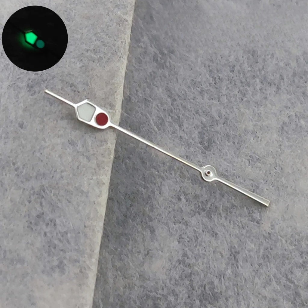 13mm Silver Black For NH35 NH36 7S26 7S36 4R35 4R36 Watches C3 Green Luminous