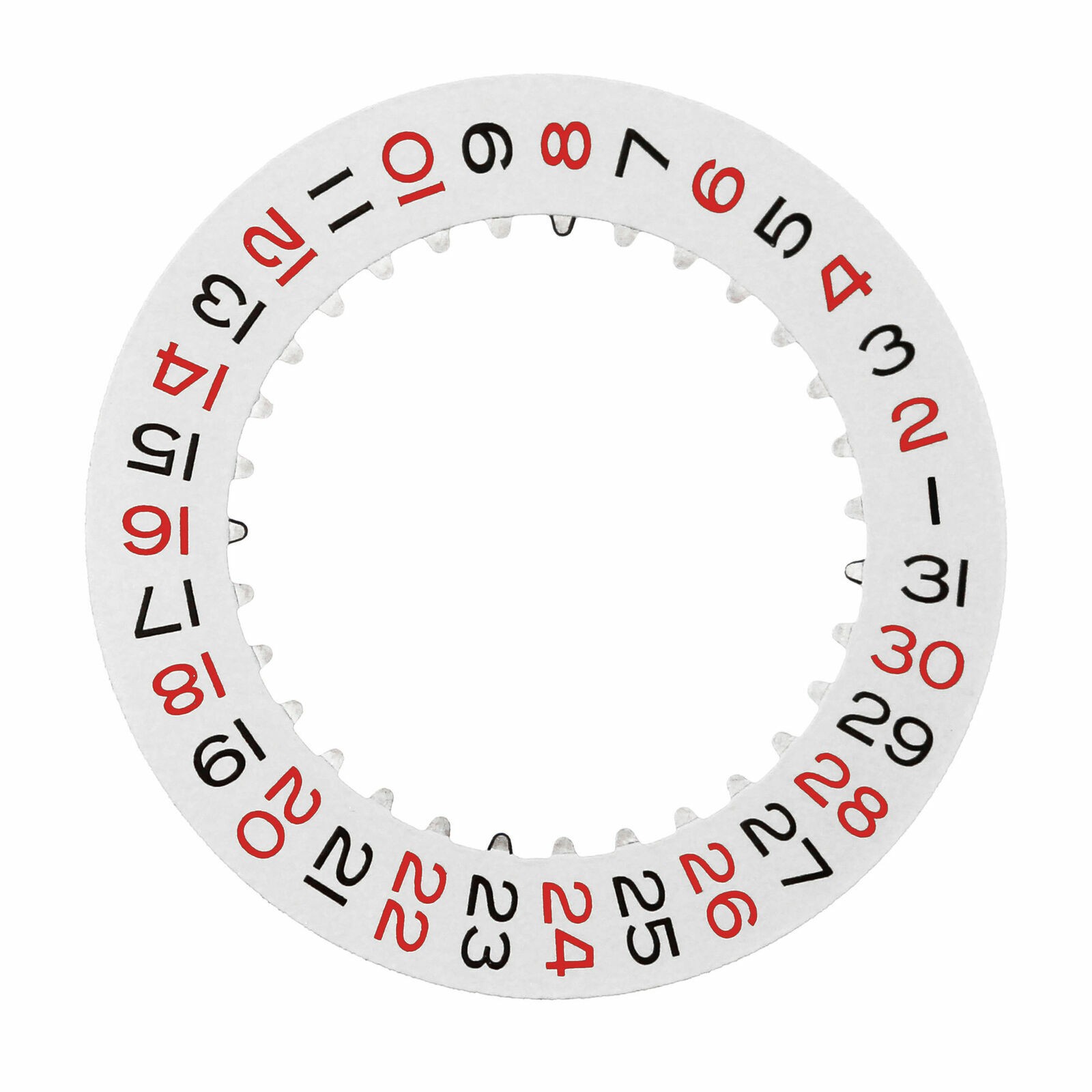 Date Disc For Rolex 3135-3155 Movement White With Red/Black Numbers