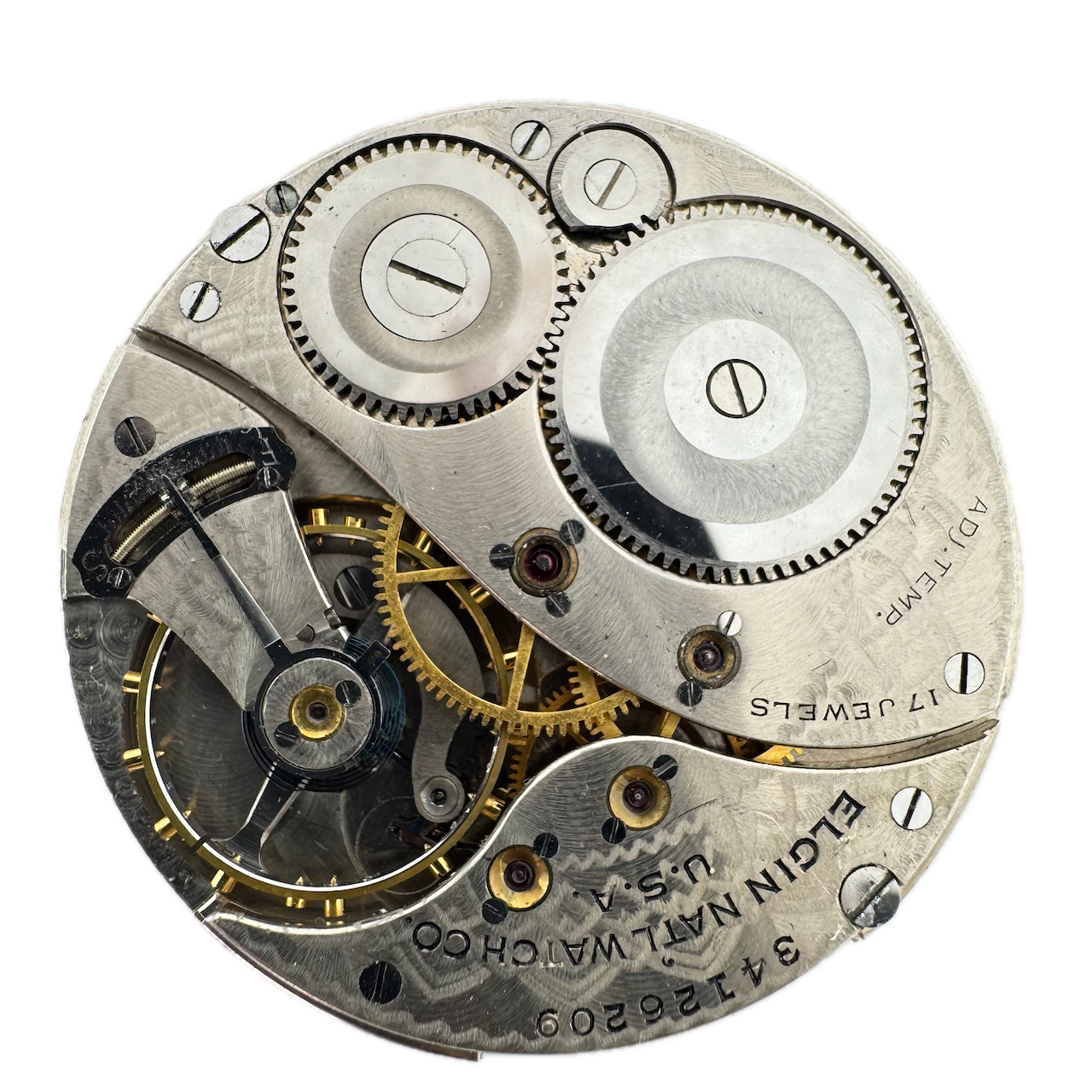 Vintage 12s 1933 Elgin 17 Jewel Mechanical Pocket Watch Movement 495 USA