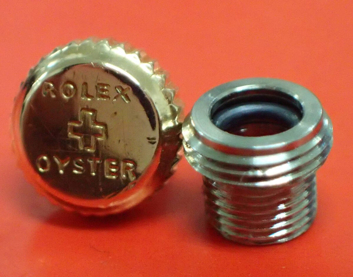 Genuine ROLEX +Oyster Rose Gold Crown & Tube Set 5.4mm Bubbleback Royal #122