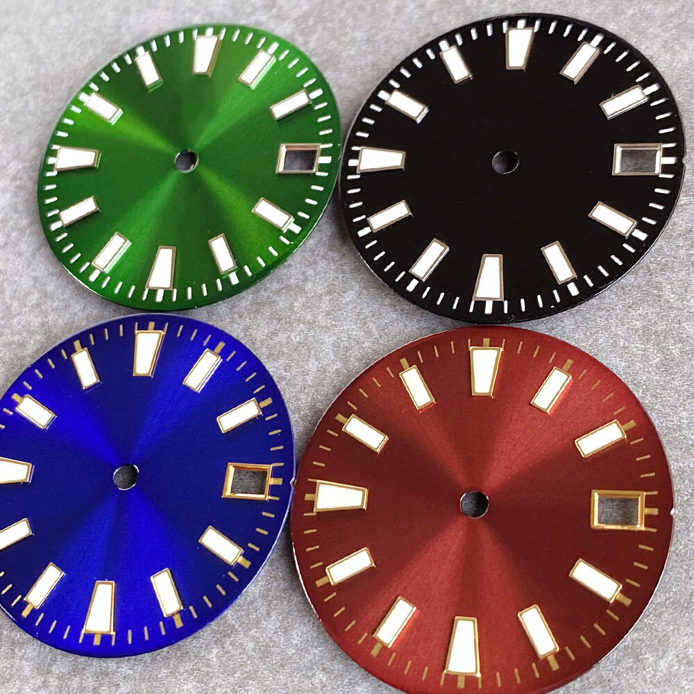 29mm Watch Dial Face Luminous Fit NH35 NH35A NH36A Sunburst Green Black Blue