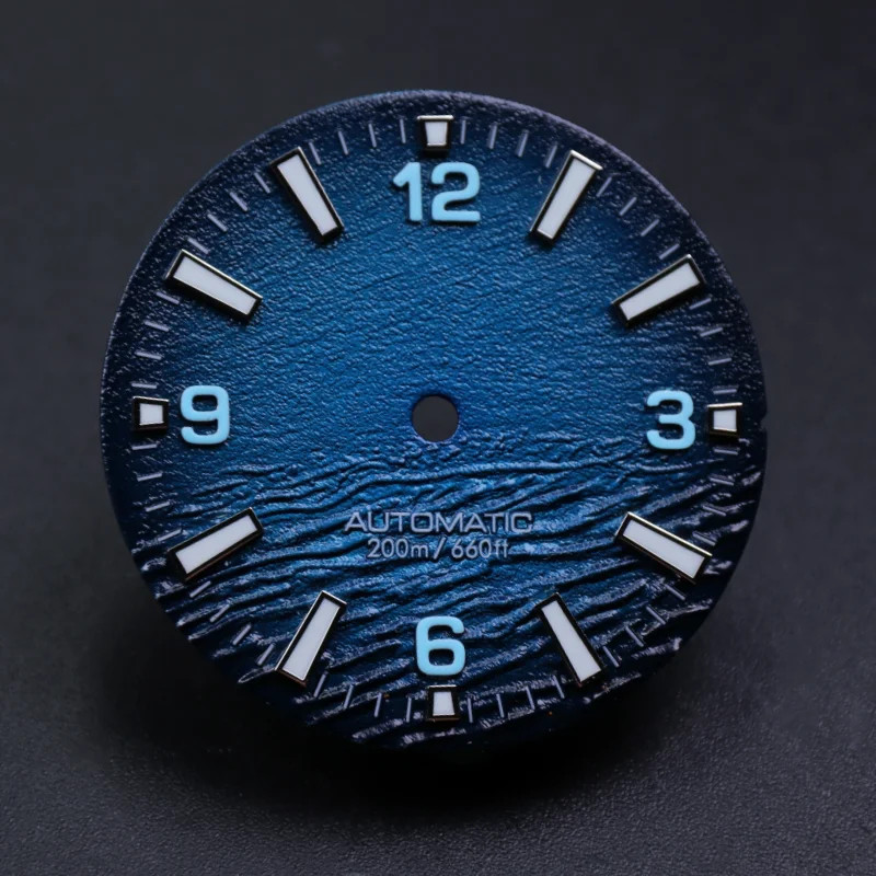 28.5mm Diving Watch Dial Face C3 BGW9 Luminous For NH35 SKX007 3 3.8 Crown Mods
