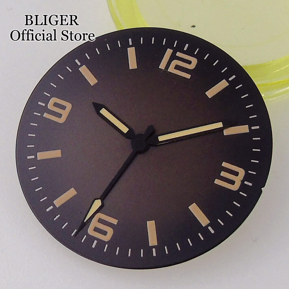 31mm Vintage Black Brown Watch Dial Face Lume Set Fit NH35 NH38 ETA 2824 PT5000
