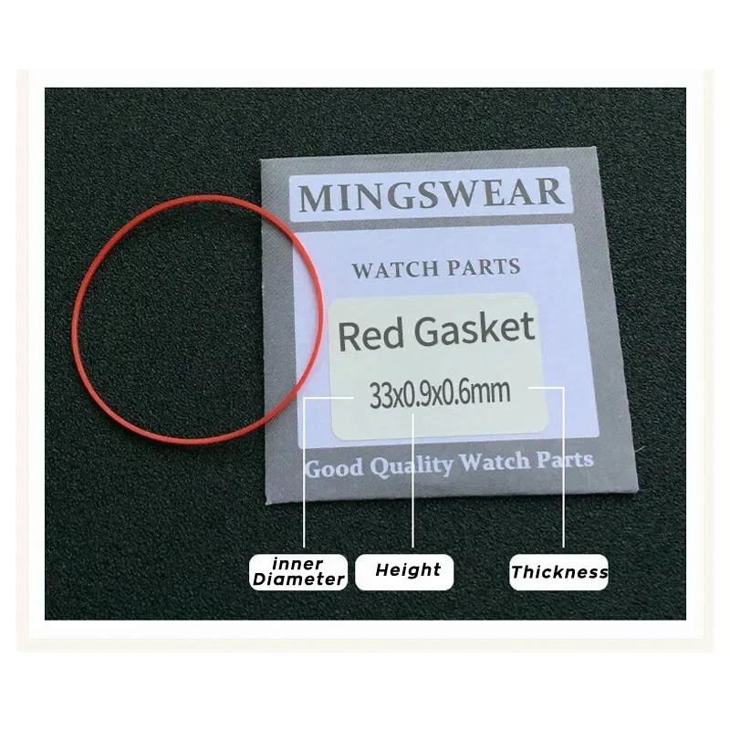 0.85-0.9mm Red Watch Gasket Watch Back Case Waterproof Seal Ring Replacement