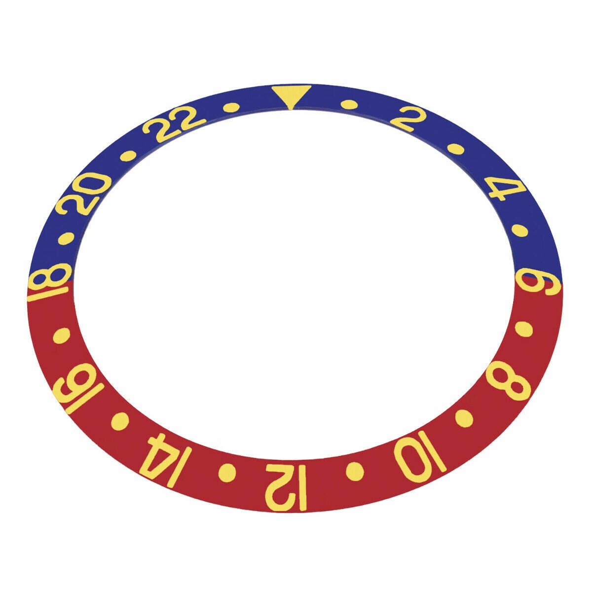 GMT Bezel Insert For Rolex GMT Master I 1670, 1675, 16750 Blue/Red Gold Font