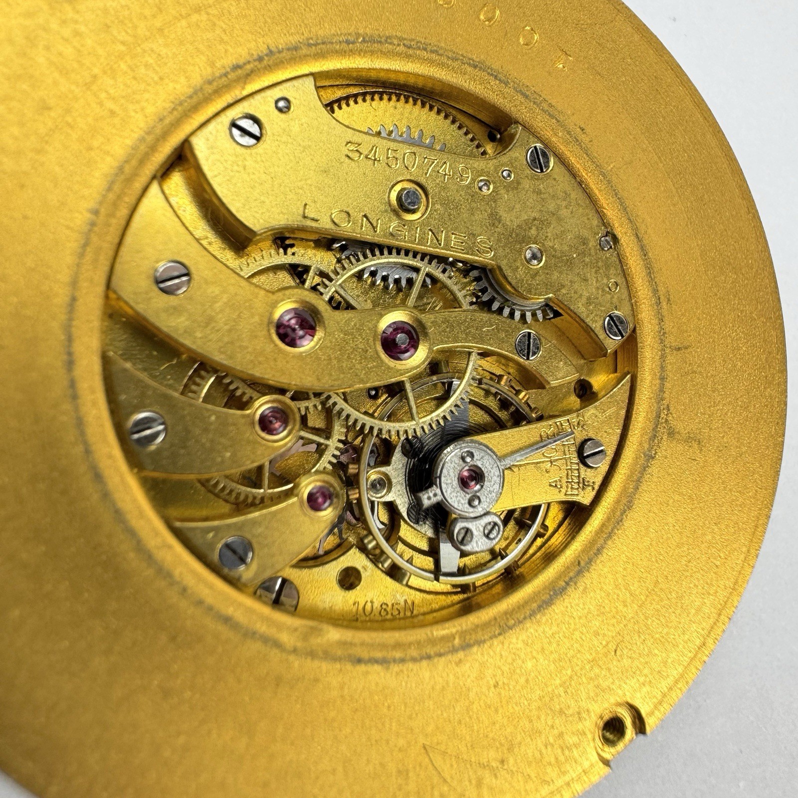 Longines Pocket Watch Movement 12s, 40.5mm 1916 Good Balance Parts Repair (918)