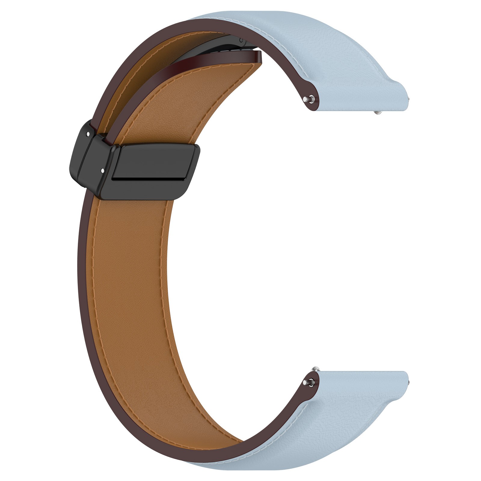 Leather Watch Strap with Folding Buckle for Huawei/Samsung Galaxy/Amazfit Series