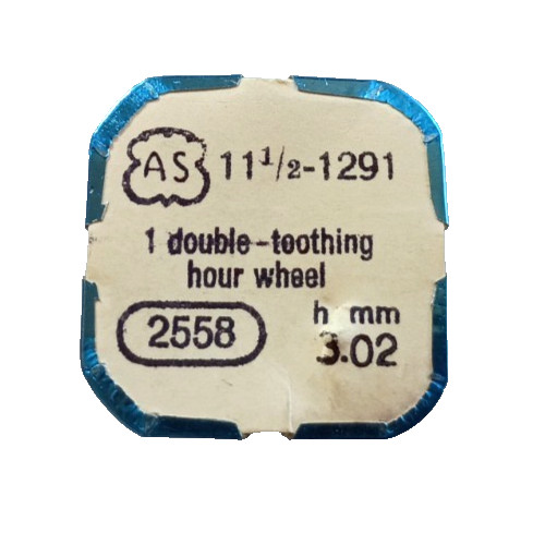 AS 1291 1380 107 Hour Wheel SS Double Tooth watch part #255/372 Height 3.02mm