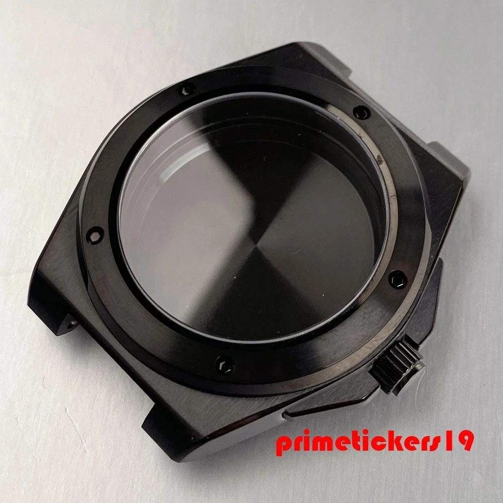 40mm Black PVD Watch Case+Band Sapphire Glass Fit for Engineer Style Watch Build