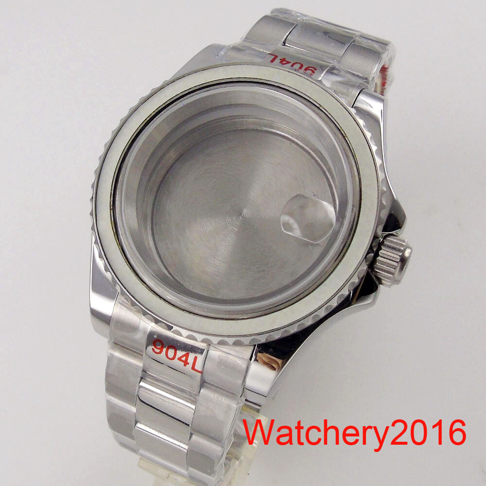 40MM Bidirectionally Rotate Ceramic Bezel Accessories Parts Sapphire Glass White