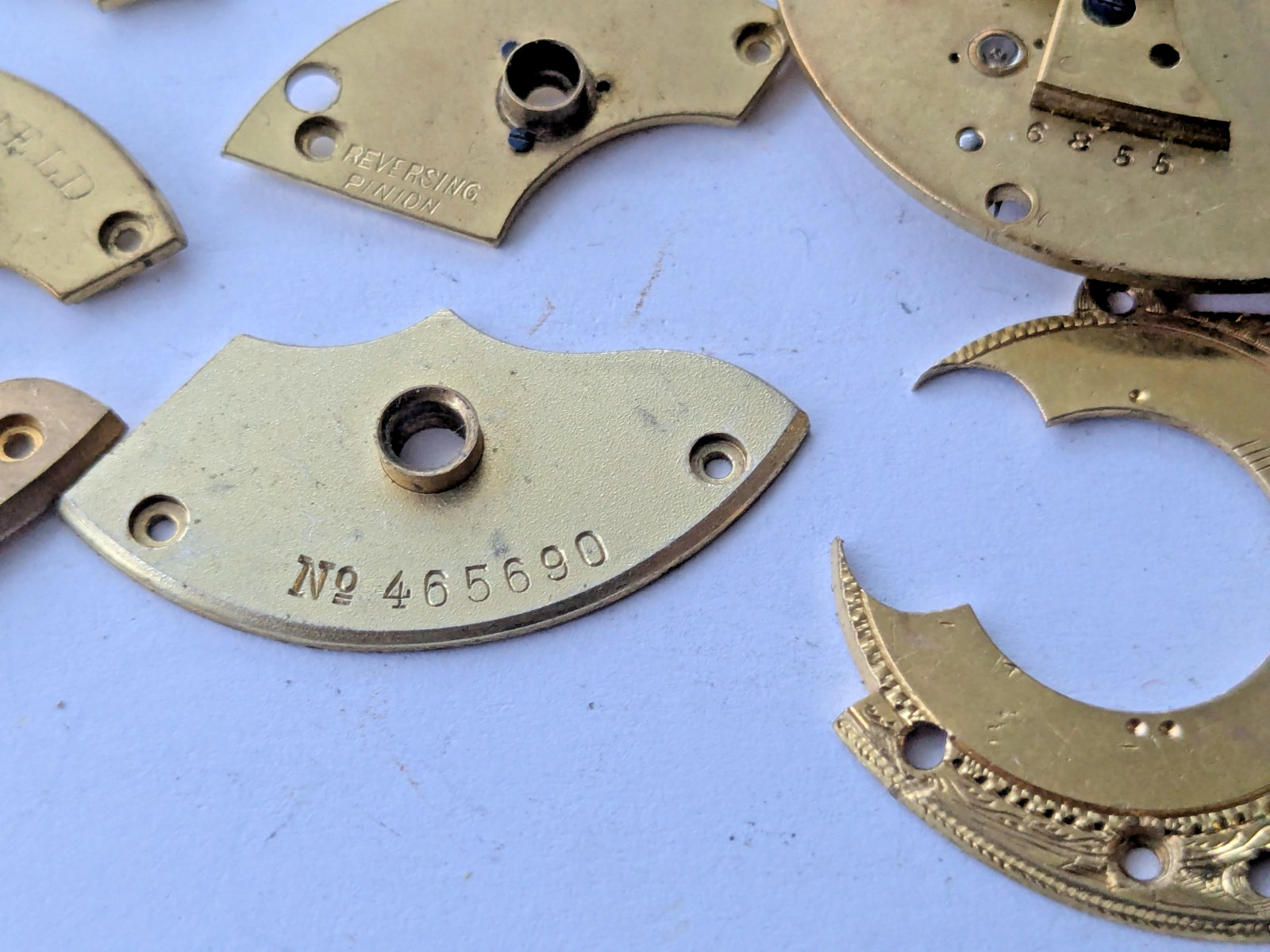 Antique 18th/19th C English Fusee Watch Parts Balance Cocks Hand Engraved Brass