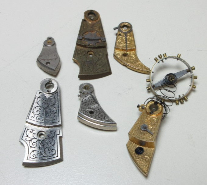 VTG LOT OF POCKET WATCH BALANCE COCKS WATCHMAKER REPLACEMENT PARTS STEAMPUNK #15