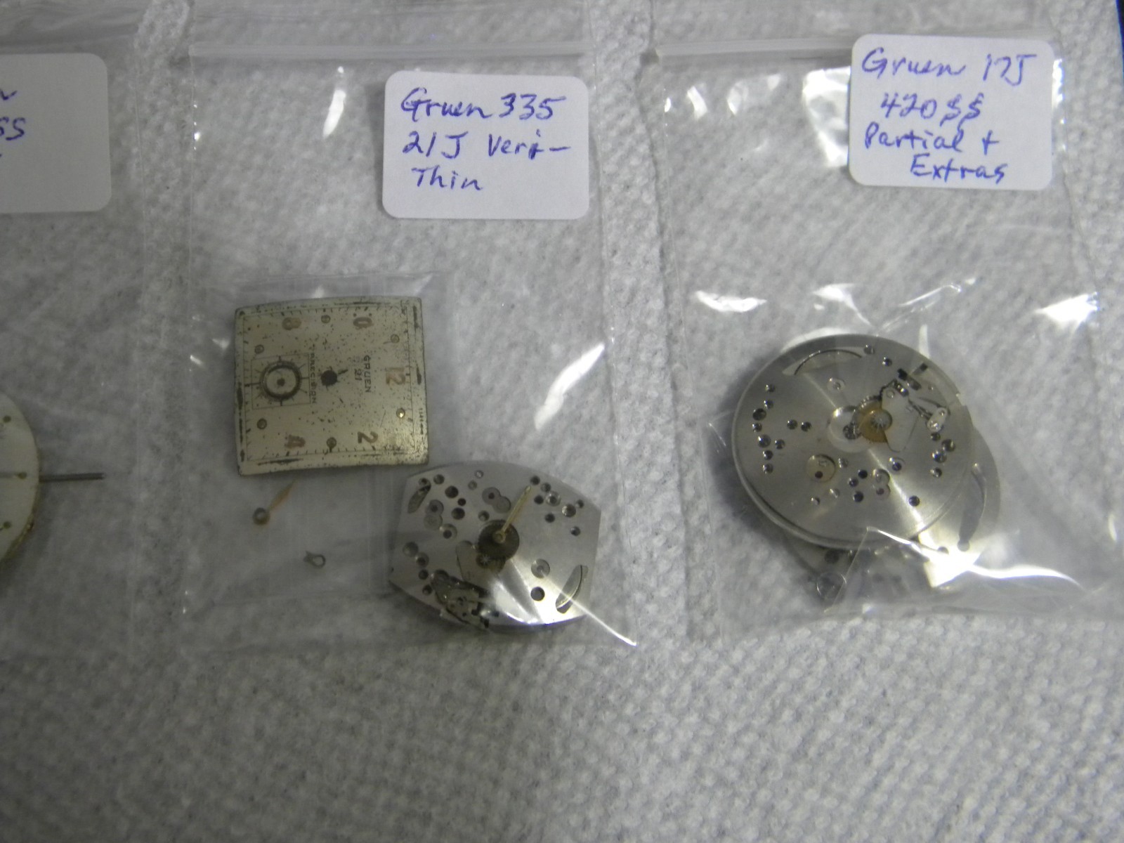 Gruen Lot 15J to 21J Wrist Watch Movements to Repair or for Parts Qty 10 Each
