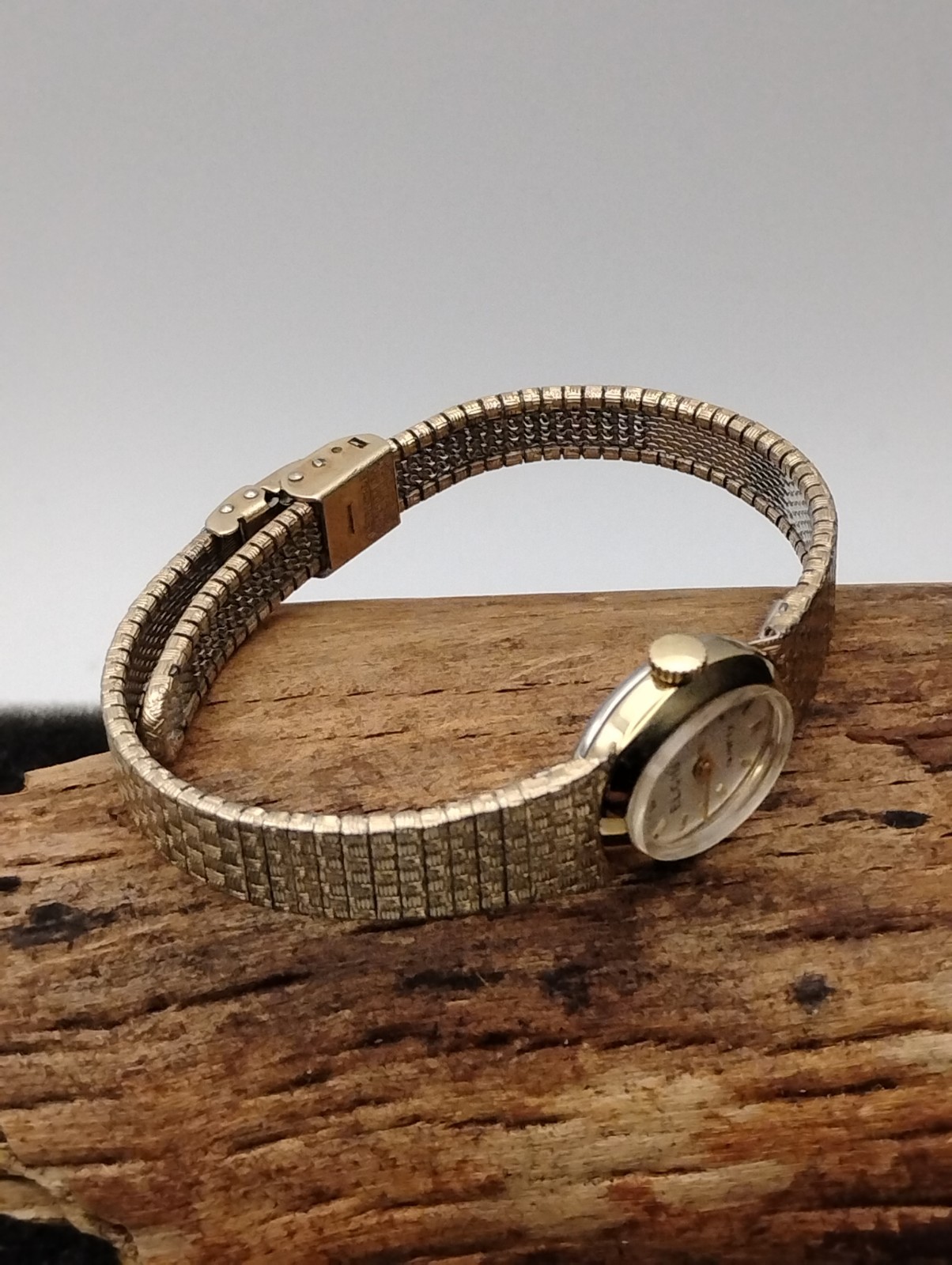 Ladies Elgin Oval Quartz Watch 14x18x7mm Adjustable Safety Clasp. 10k Gold..W24