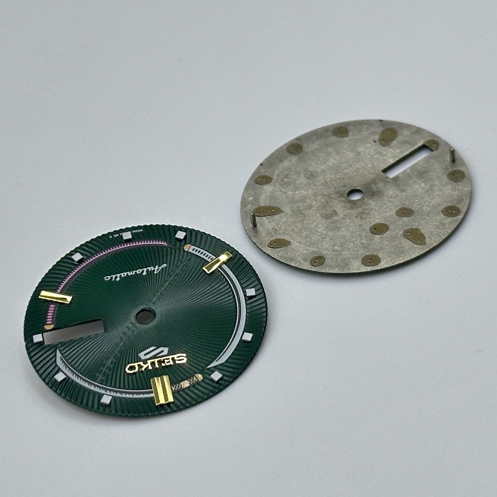 28.6mm Green Lume Watch Dial Dual Calendar for Nh36 Movement Accessories