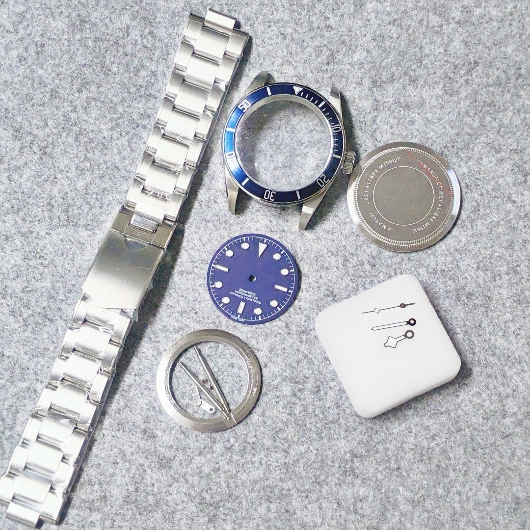 DIY SET for T u D O r 41MM 2824 watch case + dial + hands + Strap Sapphire