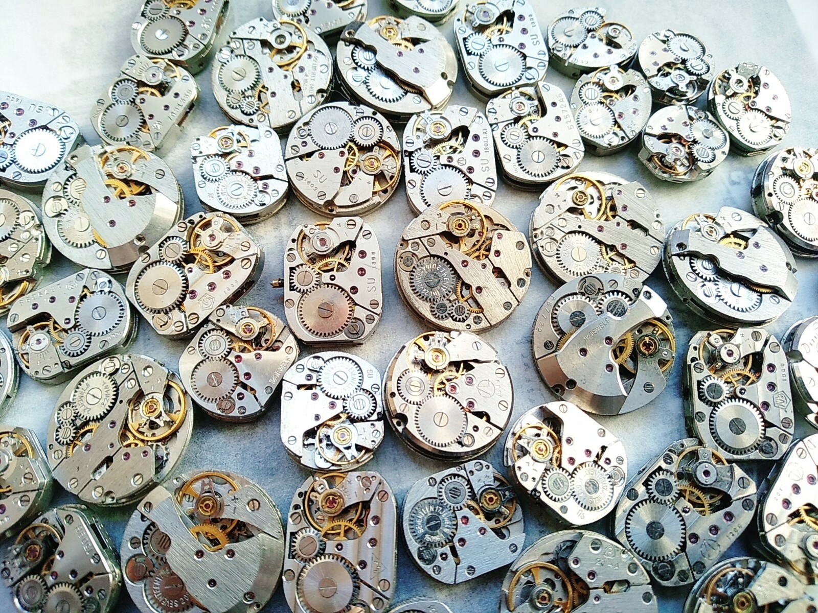 Vintage Watch Mechanisms Steampunk Art set 40 pc.