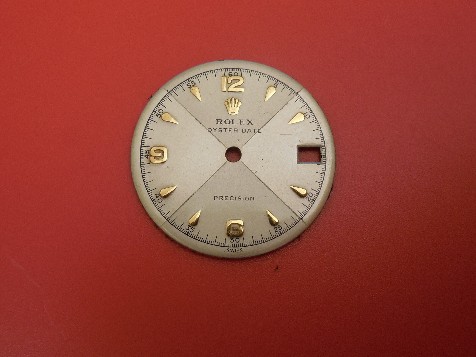 GENUINE ROLEX OYSTERDATE 6466 DIAL FOR 17 JEWEL 1210 MANUAL WIND MOVEMENT